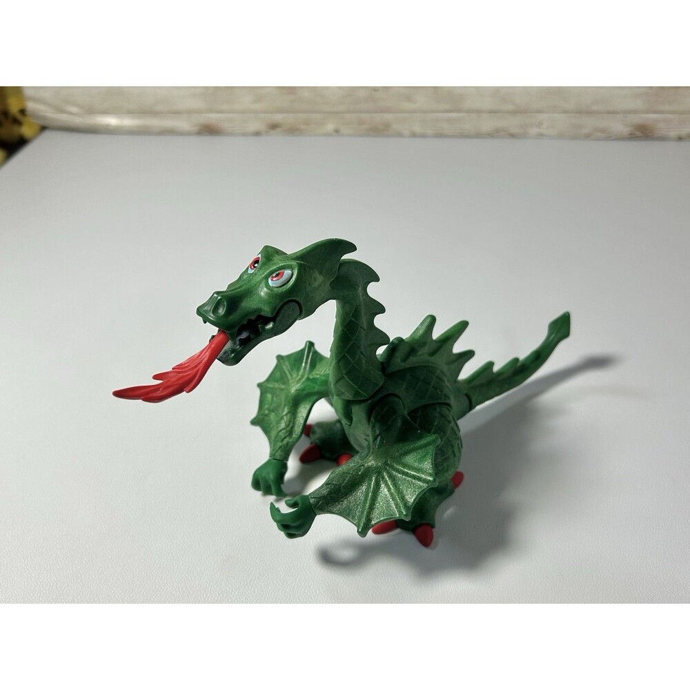 Vintage 1995 Playmobil Geobra Green Dragon Figure Fire Breathing Toy